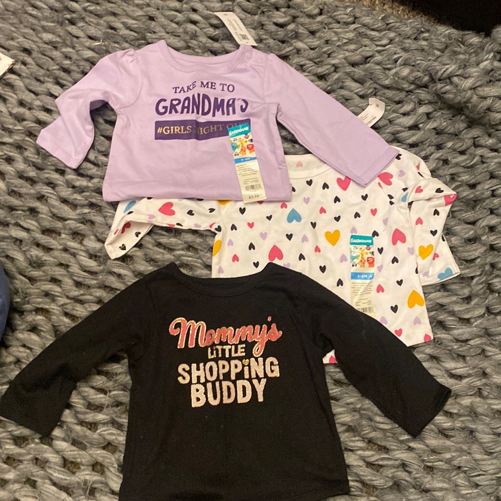 Bundle of 3 long sleeve shirts (purple is a onesie)